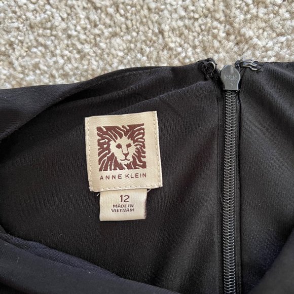 Anne Klein Jewel Halter Neck Black Cold Shoulder Midi Dress size 12 - Picture 7 of 10
